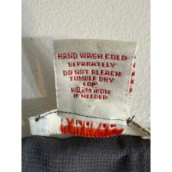 Sundance beaded tunic sheer gray short split sleeves beaded neck cuffs hem Sz S - Picture 11 of 11